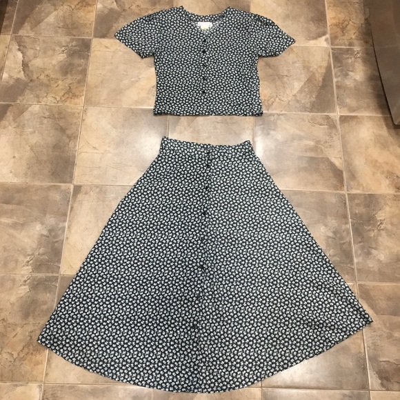 Vintage Dresses & Skirts - VTG 90’s Floral 2 Piece Matching Skirt Set M